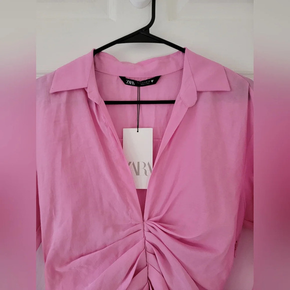 Zara Pink Draped Dress NWT - Picture 8 of 13
